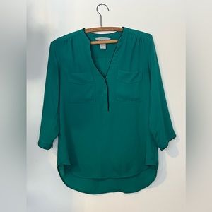 Beautiful green black trimmed top